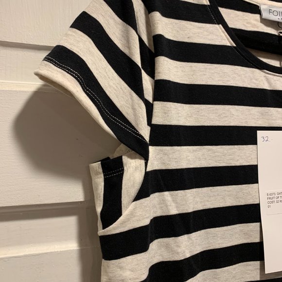 FOIL~ "NWT!!" ~   Striped top w/ pom-pom trim - Picture 6 of 11